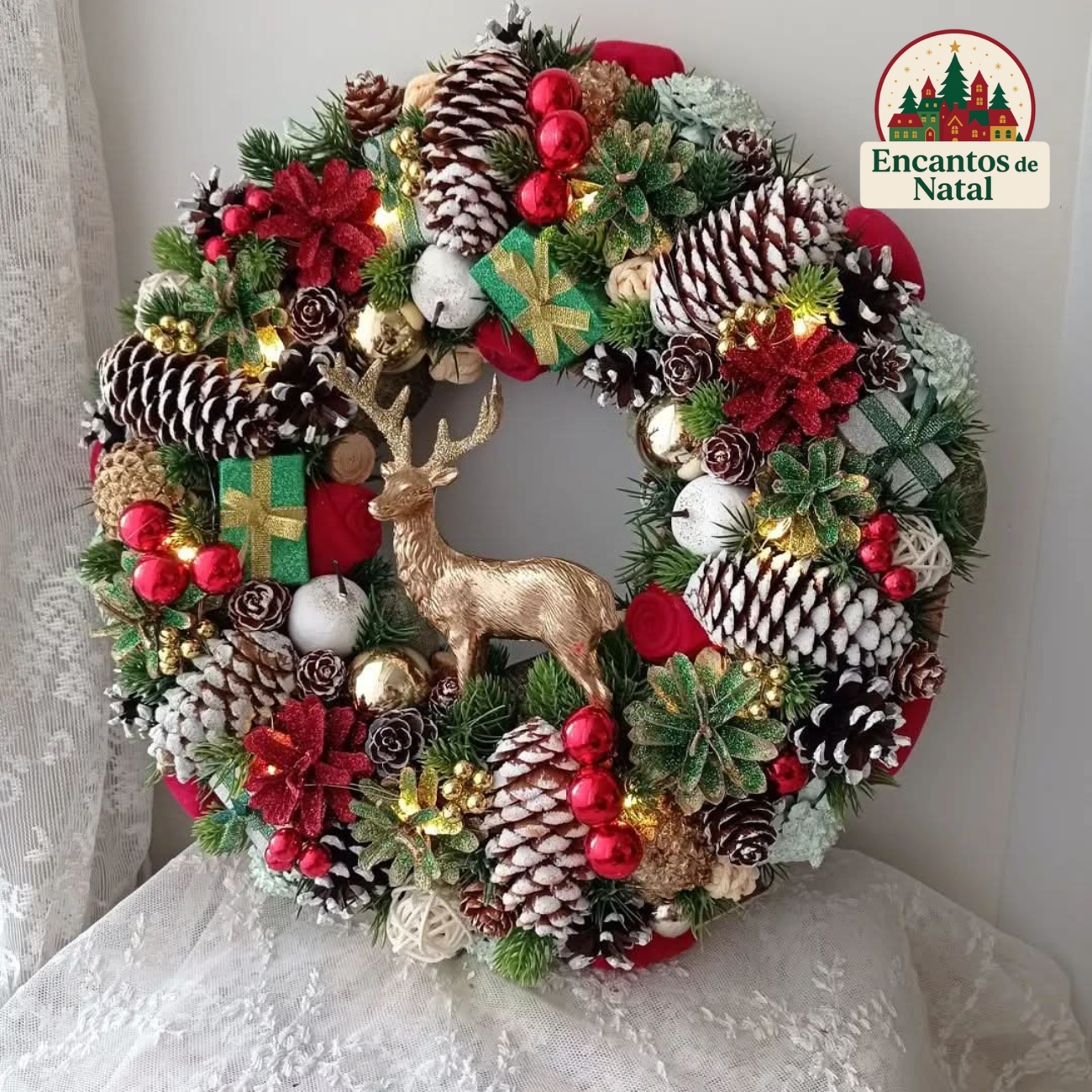 Guirlanda de Natal Luxo com LED – 55cm