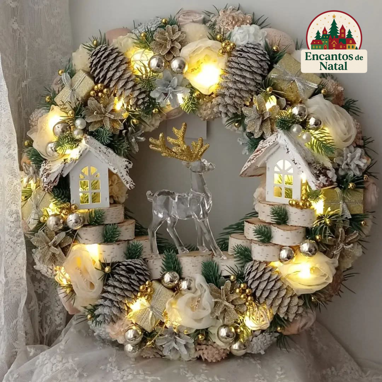 Guirlanda de Natal Luxo com LED – 55cm