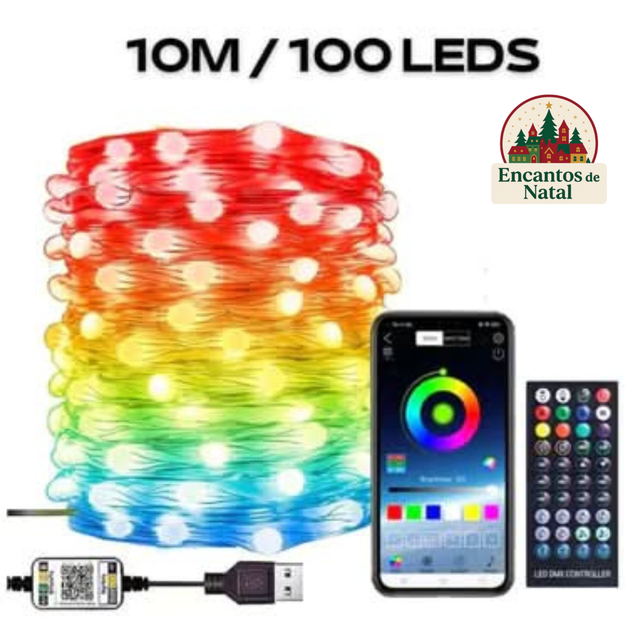 Pisca Pisca Led Smart Natalino - Controle Via Celular com 16 Milhões de Cores