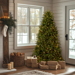 Árvore de Natal Evergreen Spruce com Galhos Articulados, Suporte Metálico e Micro LEDs Embutidos