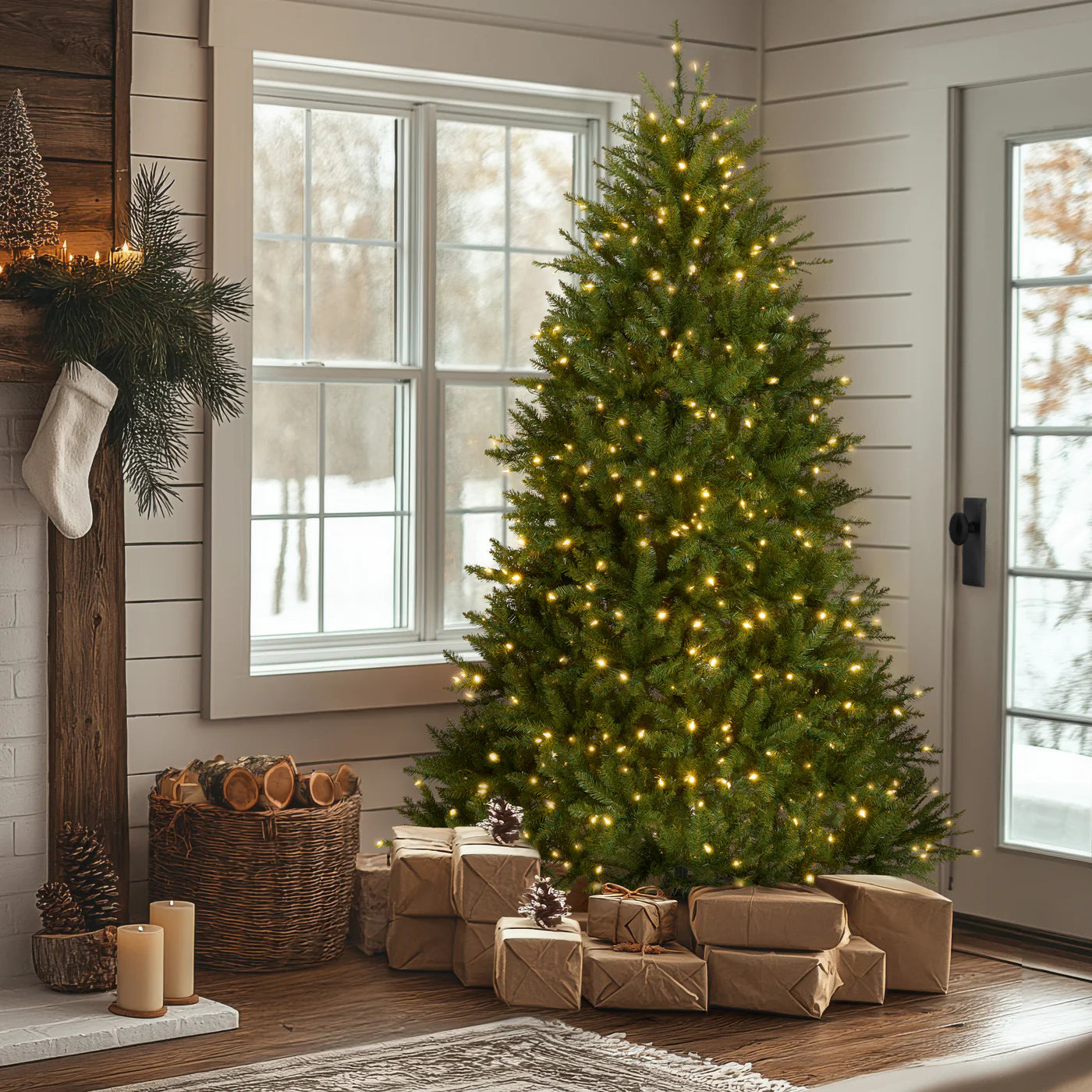 Árvore de Natal Evergreen Lux com Galhos Articulados, Suporte Metálico e Micro LEDs Embutidos