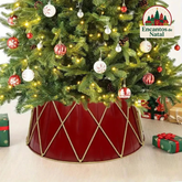 Saia Árvore de Natal de Metal com Detalhes de Corda Dourada Tamanho: 70x50x28cm