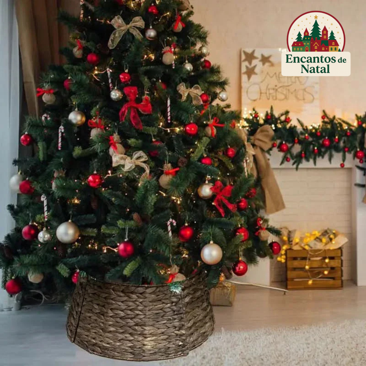 Saia Árvore de Natal Vintage Tamanho: 60x40x25cm