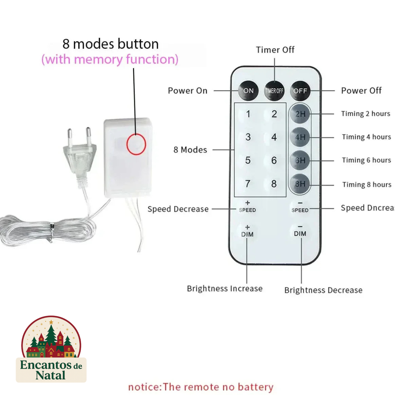 Cortina de Luzes de Fadas LED com Controle Remoto para Natal – Ilumine Sua Decoração com Magia e Encanto
