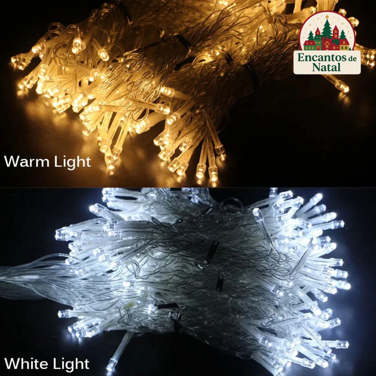 Cortina de Luzes de Fadas LED com Controle Remoto para Natal – Ilumine Sua Decoração com Magia e Encanto