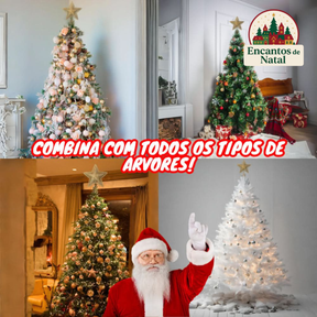 Estrela de Natal 24cm Aramada com Glitter – Topo de Árvore Brilhante Metalizado