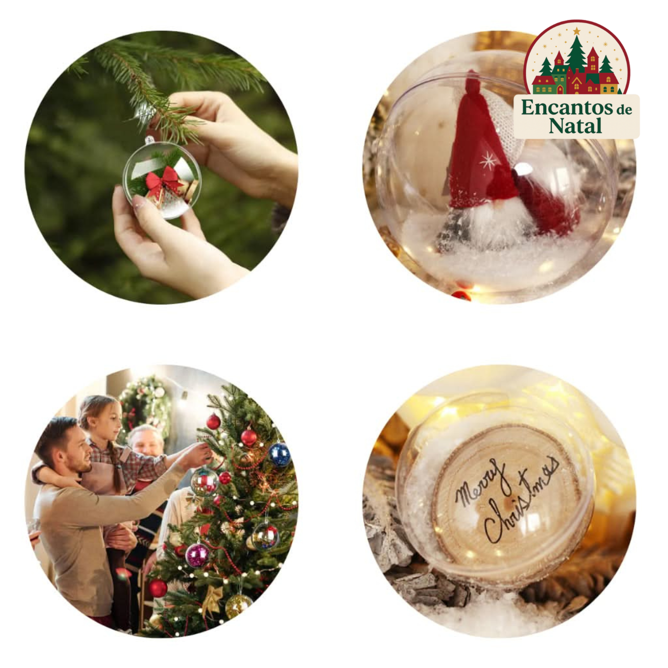 30 Bolas de Natal Esfera Acrílica 6,5cm — Perfeitas para Fotos e Lembrancinhas!