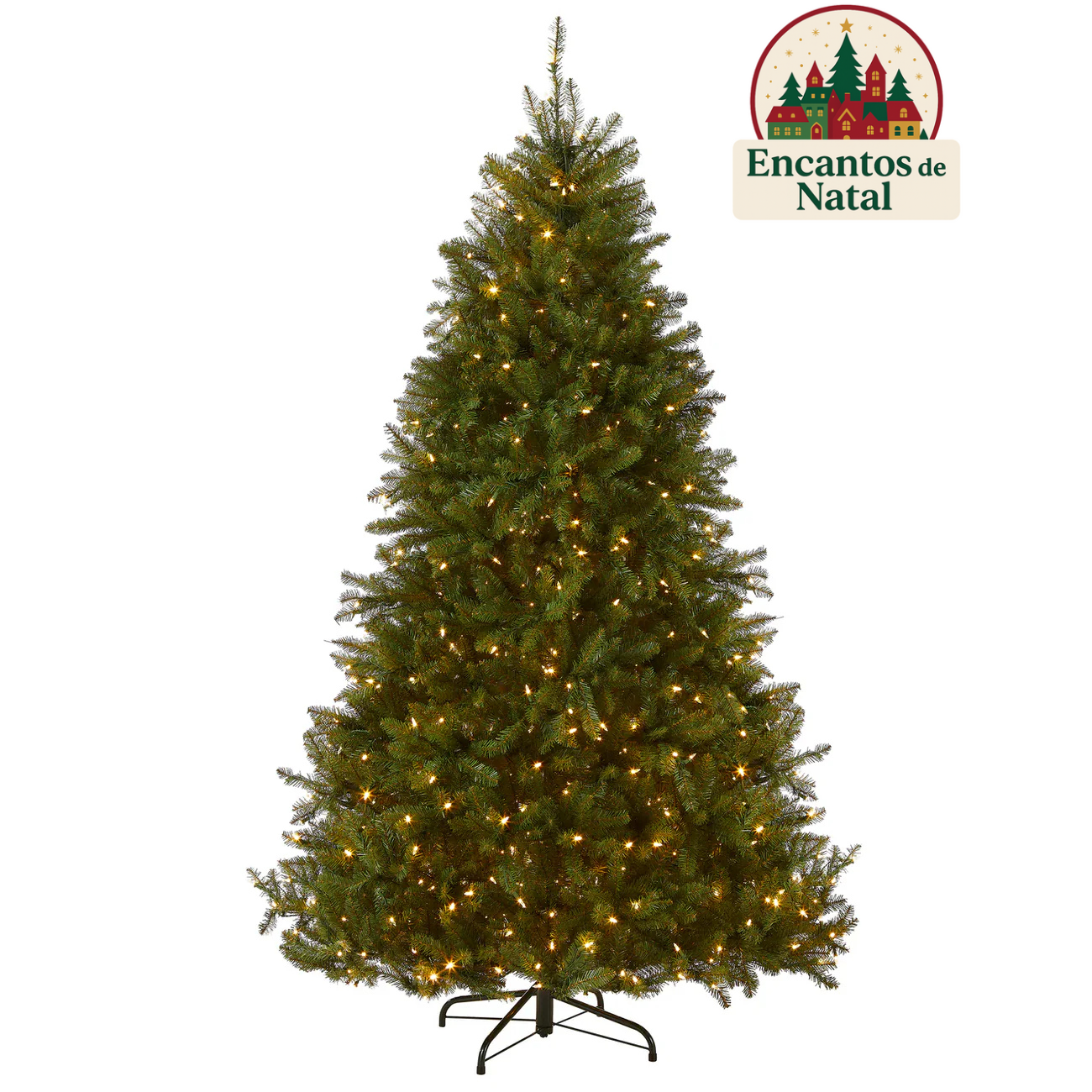 Árvore de Natal Verde Imperial Pine com Galhos Articulados, Suporte Metálico e Micro LEDs Embutidos