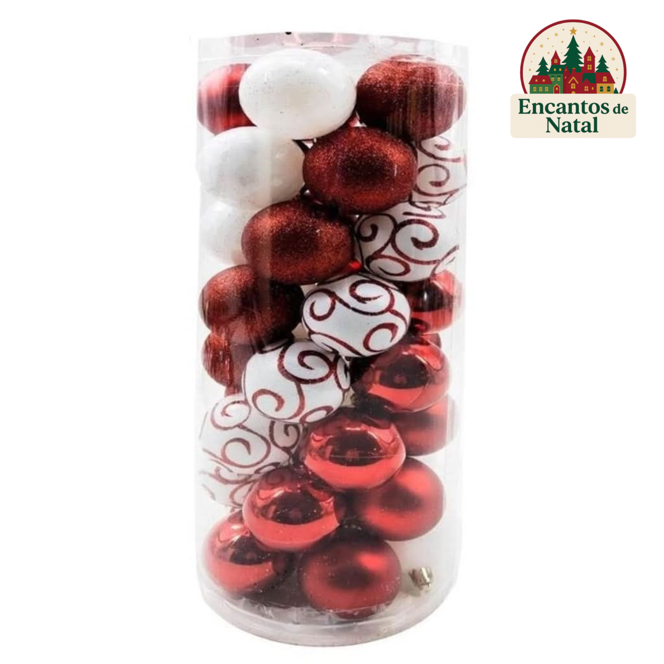 40 Bolas de Natal 5cm Sortidas Master Christmas Vermelha/Rosé – Brilho, Elegância e Tradição!