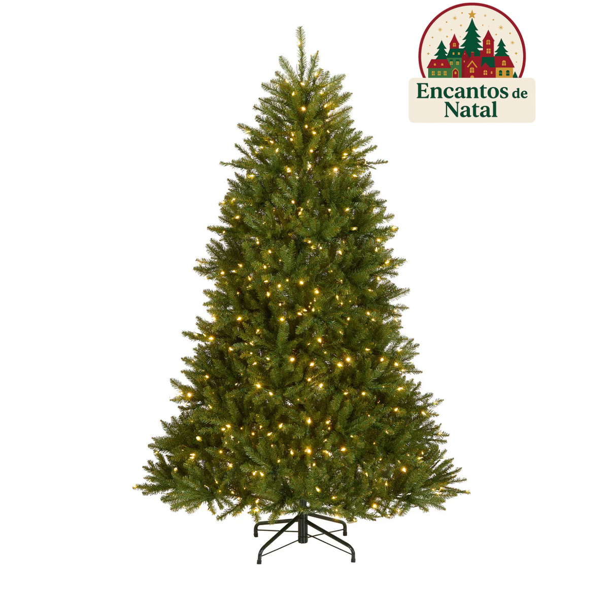 Árvore de Natal Evergreen Lux com Galhos Articulados, Suporte Metálico e Micro LEDs Embutidos