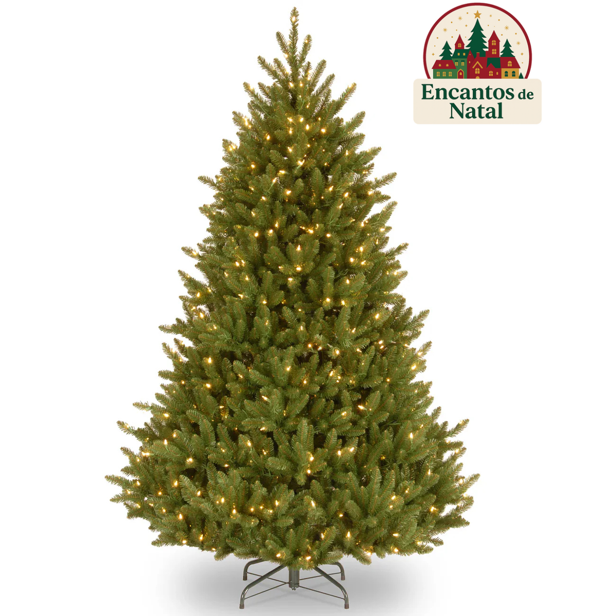 Árvore de Natal Alpine Blue Spruce com Galhos Articulados, Suporte Metálico e Micro LEDs Embutidos