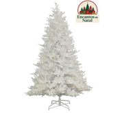 Árvore de Natal Nevada Pine com Galhos Articulados, Suporte Metálico e Micro LEDs Embutidos