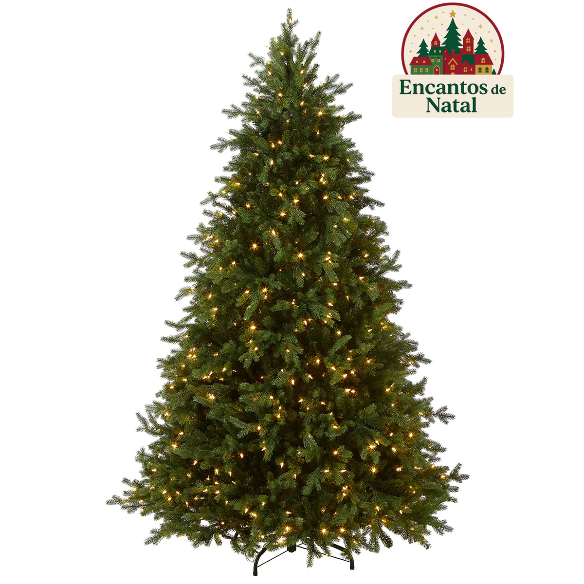 Árvore de Natal Verona Slim com Galhos Articulados, Suporte Metálico e Micro LEDs Embutidos