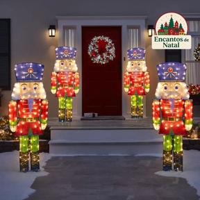 Quebra-Nozes Cintilante 1,52 m com LEDs Brancos Frios – Decoração Natalina Iluminada Interna e Externa