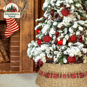 Saia Árvore de Natal Base Rigida Xadrez 60x40x20cm