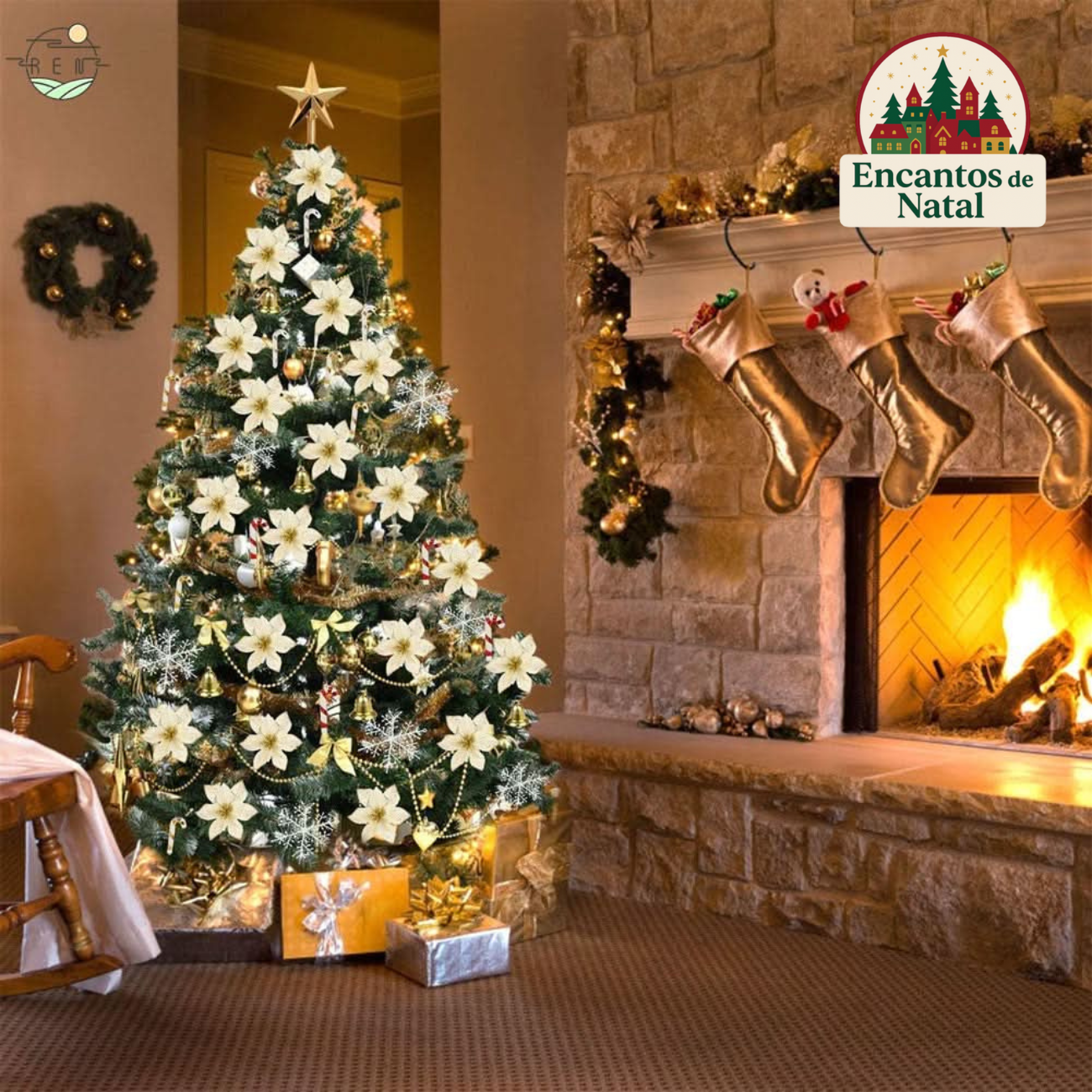 Kit 120 Enfeites de Natal para Árvore – Bolas, Laços, Pinhas e Decorações Natalinas Completas