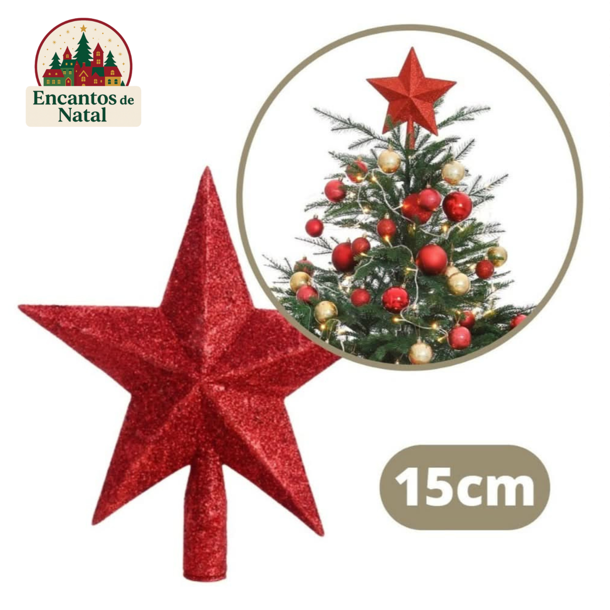 Kit 125 Enfeites de Natal com Bolinhas, Pendentes e Pisca-Pisca LED para Decoração de Árvore