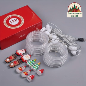 Luz de Natal LED Colorida do Papai Noel para Janela com USB – Iluminação Natalina Divertida e Encantadora