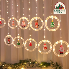 Luz de Natal LED Colorida do Papai Noel para Janela com USB – Iluminação Natalina Divertida e Encantadora