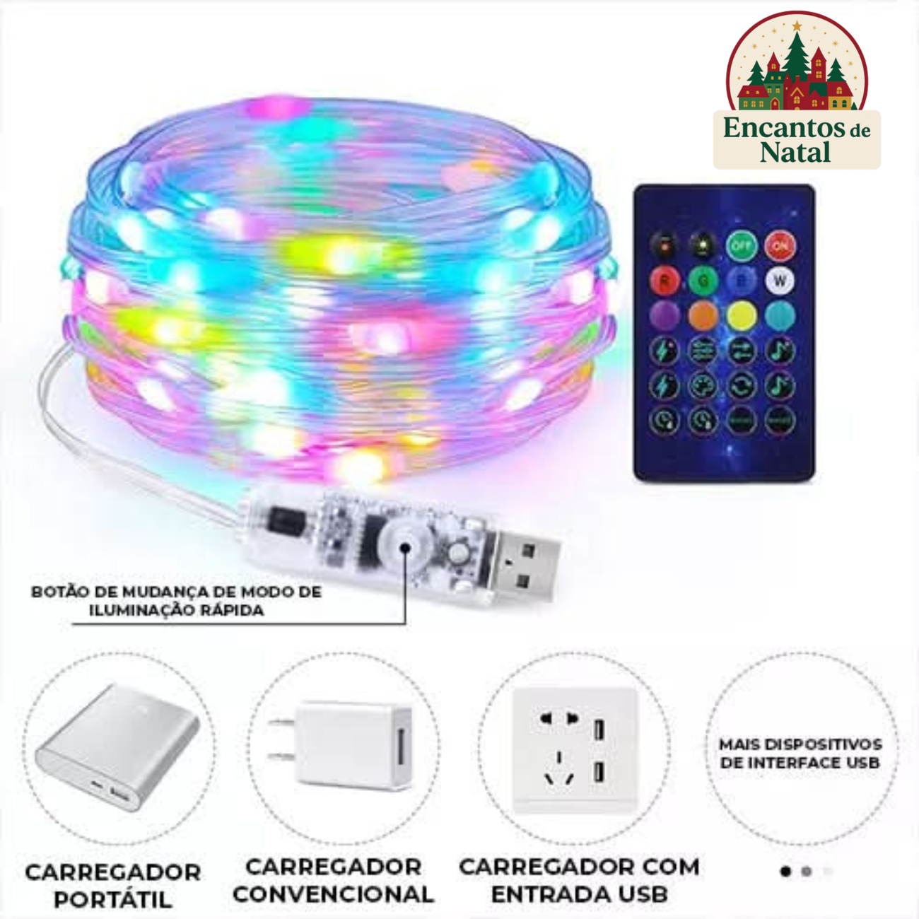 Pisca Pisca Led Smart Natalino - Controle Via Celular com 16 Milhões de Cores