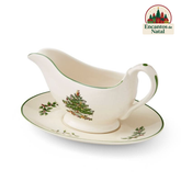 Conjunto Chaleira + Pire com Estampa de Árvore de Natal – Perfeito para o Fim de Ano