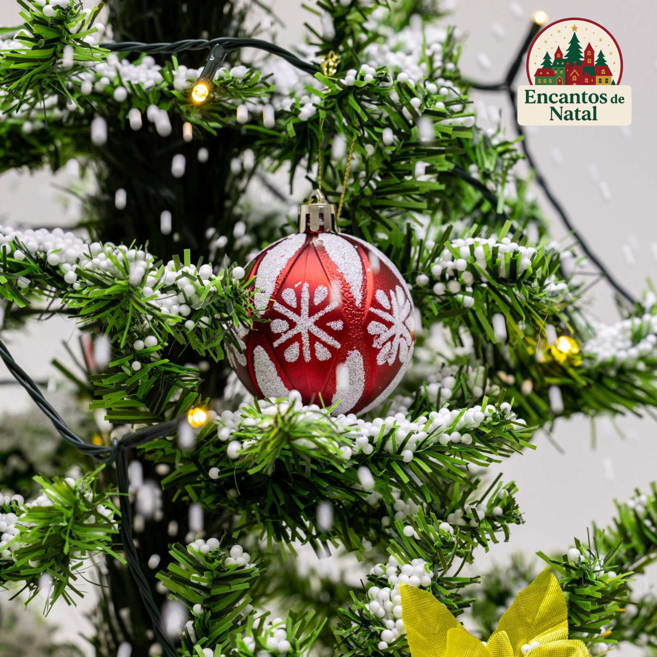 Árvore de Natal Grande, Base Guarda-Chuva com Neve, Iluminação, Música 190 x 115