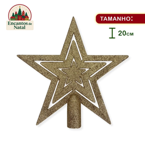 Kit Enfeites de Natal Completo – Bolas e Estrelas Dourado e Vermelho